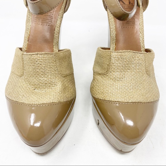 MRKT Market Lauren Heels Platform Tan Woven 7.5 - Picture 15 of 17